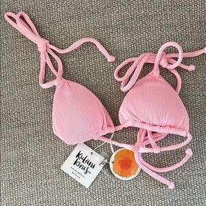 Kulani Kinis Pastel Pink Triangle Bikini Top